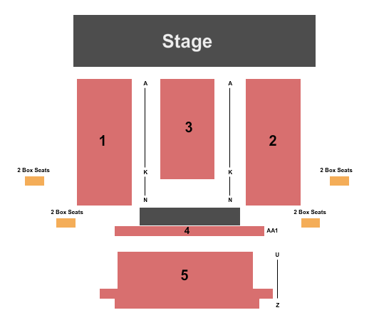 The Orpheum Theatre - Twin Falls End Stage Seating Chart